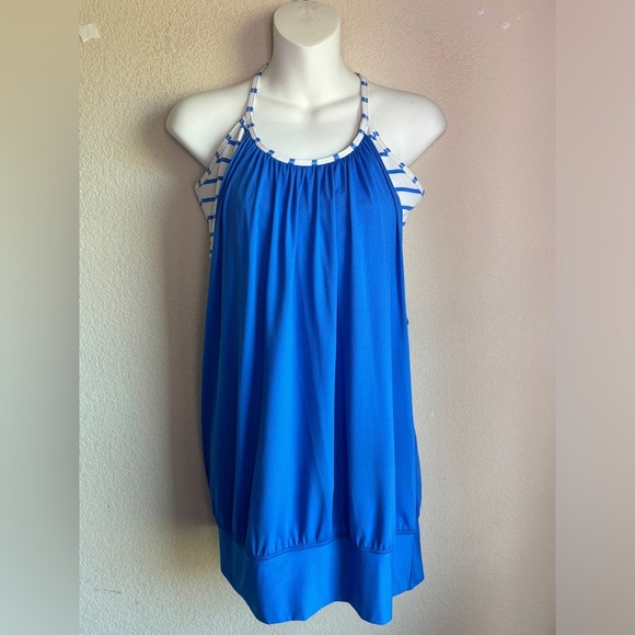 Lululemon No Limited Tank/Bra Combo in Pipe Dream Blue and White Stripes 10 - Picture 3 of 10